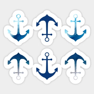 Blue Anchor Stickers Set Sticker